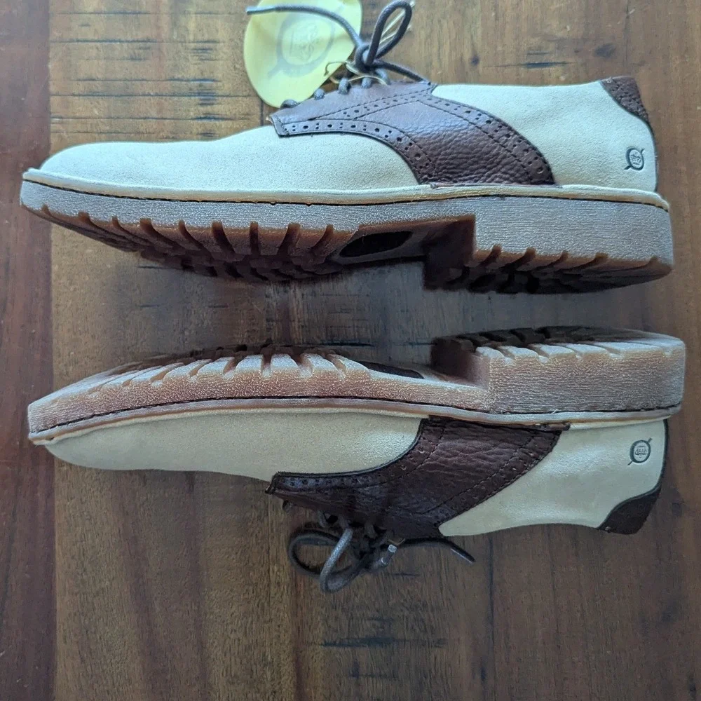 Born Hemlock Oxford Shoes Brown Cream Leather Wingtip 10.5 Old Money Heritage